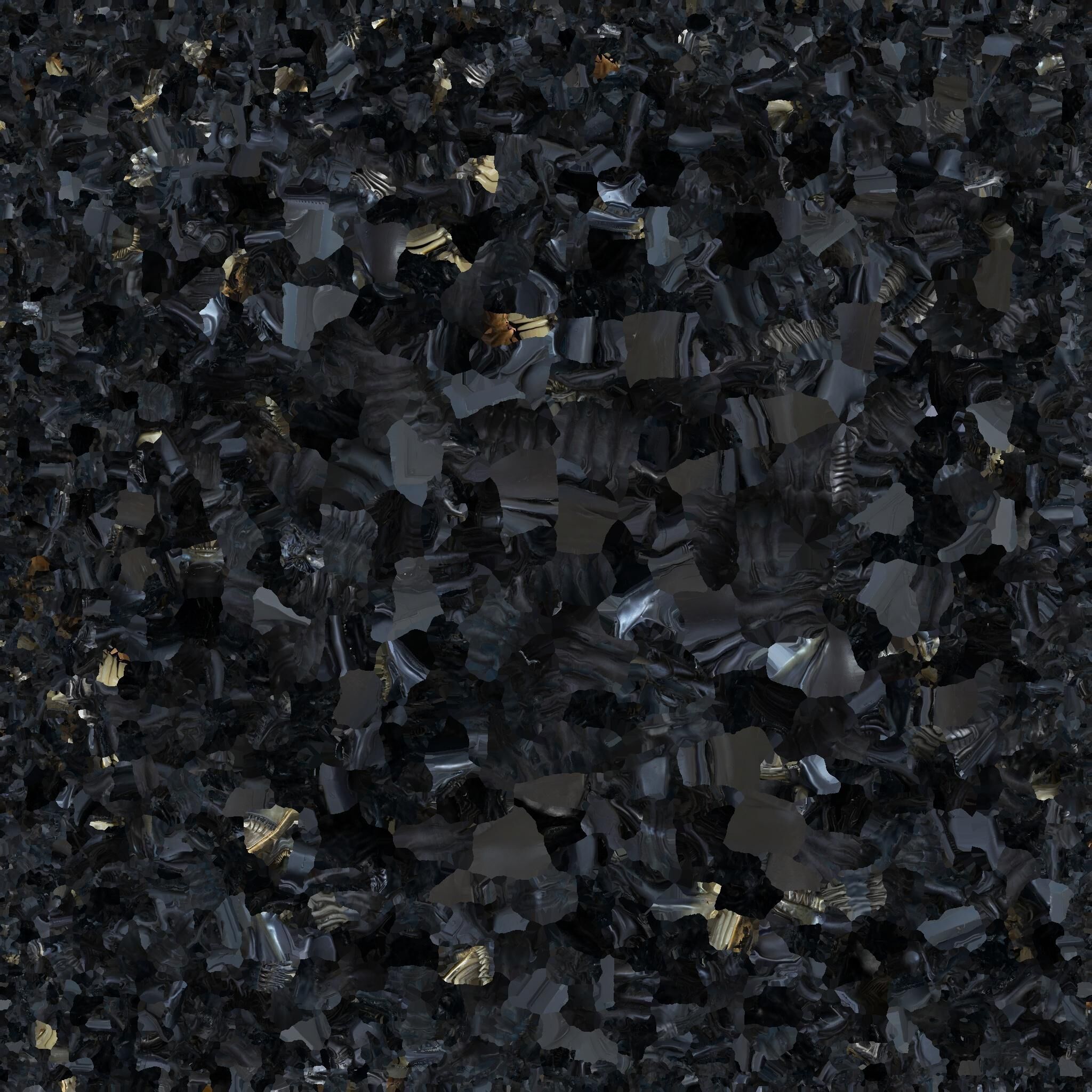 Alien Xenomorph Elongated Skull Head Bust High-Poly Sci-Fi Low-poly 3D model_28