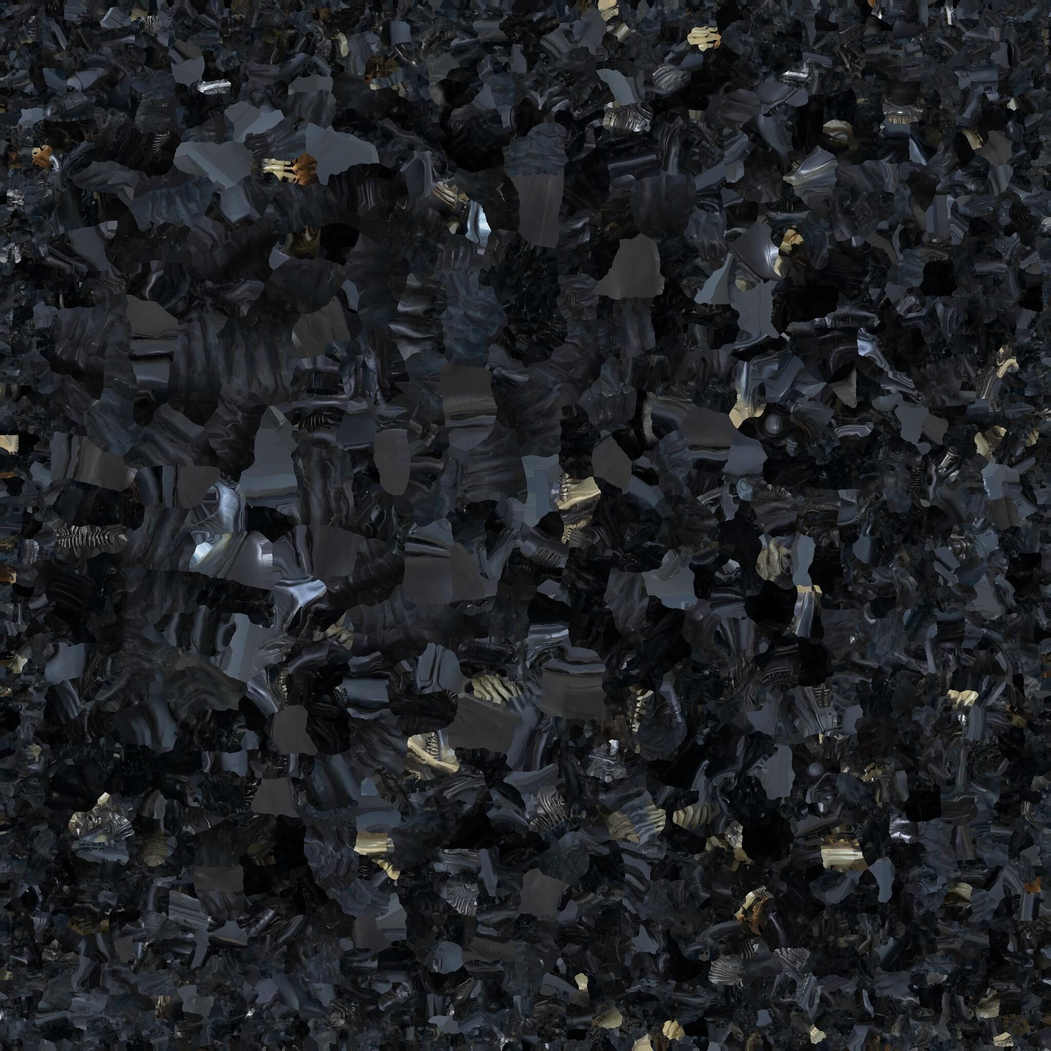 Alien Xenomorph Elongated Skull Head Bust High-Poly Sci-Fi Low-poly 3D model_30