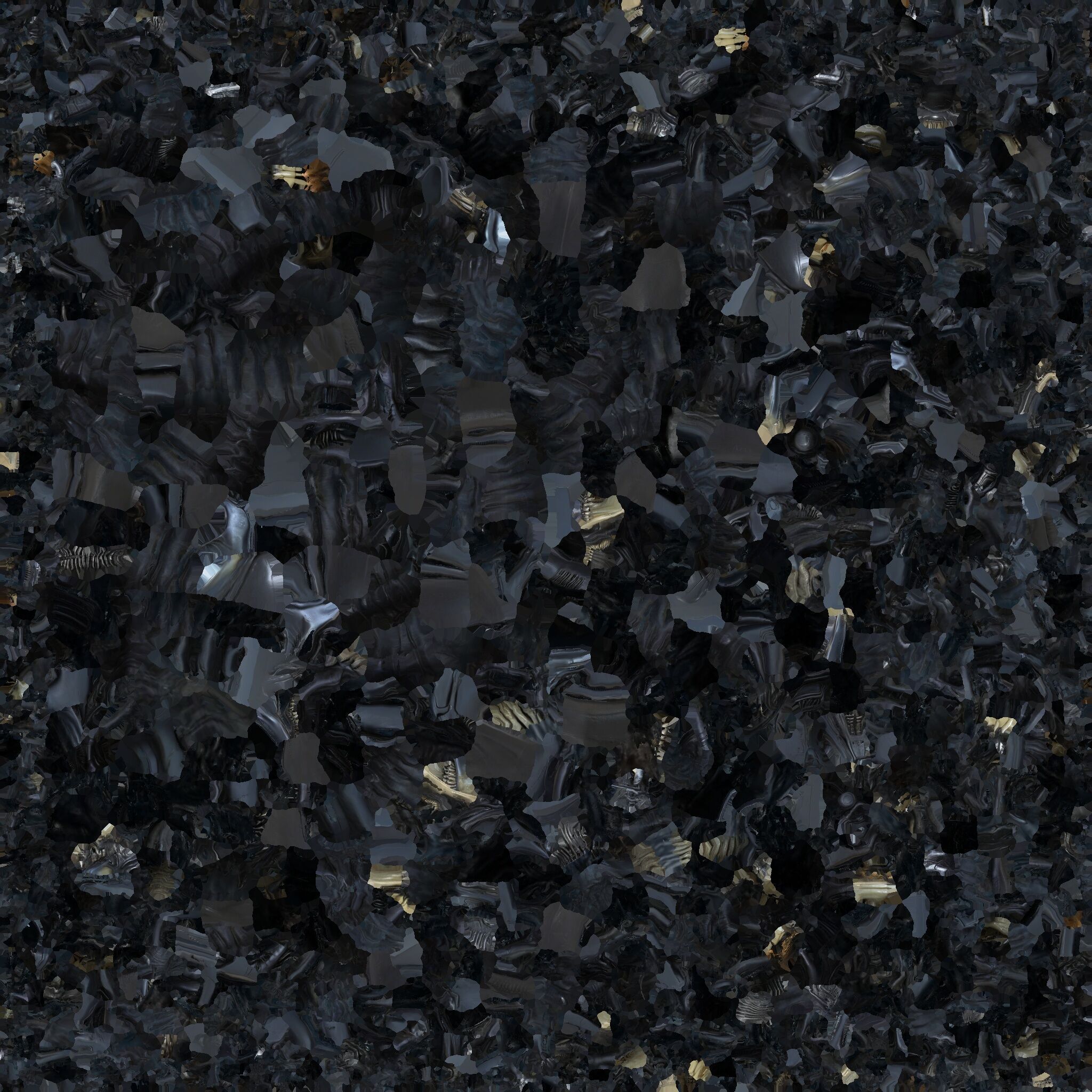 Alien Xenomorph Elongated Skull Head Bust High-Poly Sci-Fi Low-poly 3D model_33