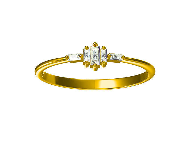 Diamond Ultra light Minimal Women Ring Model 3D print model 3D  3D print model