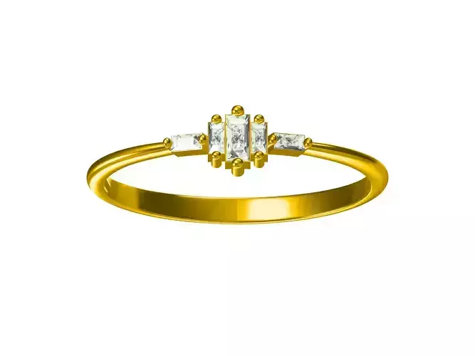 Diamond Ultra light Minimal Women Ring Model 3D print model 3D 