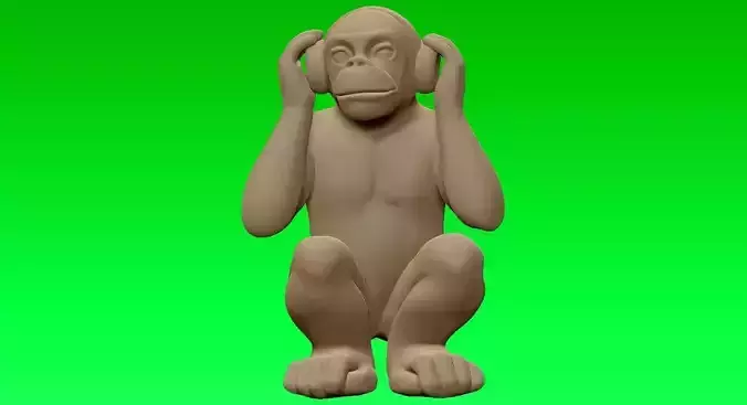 Monkey listening to music model - 3D print