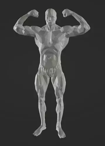 Lowpoly Body Builder Pose 01