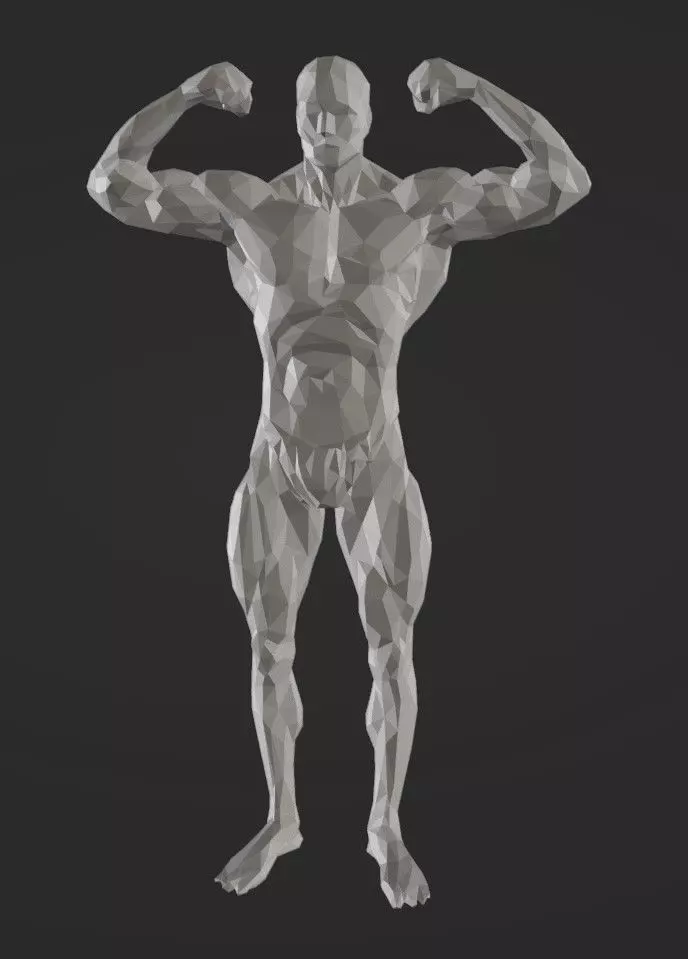 Lowpoly Body Builder Pose 01 3D print model