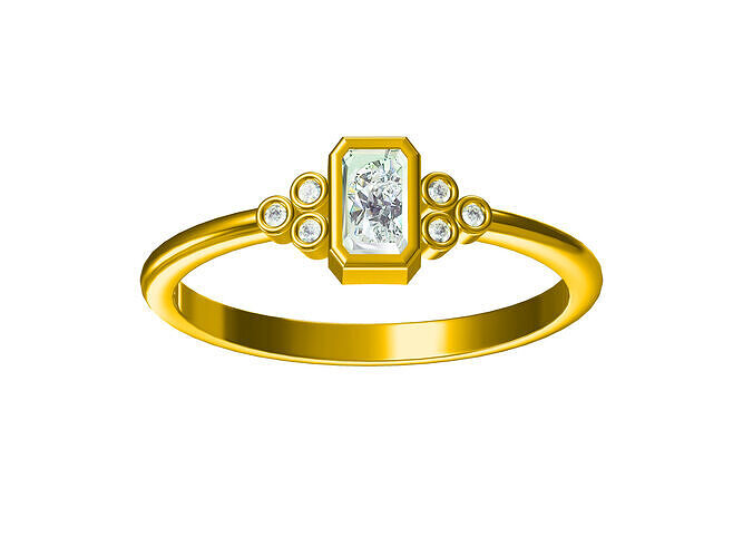 Diamond Ultra light Minimal Women Ring Model 3D print model 3D  3D print model
