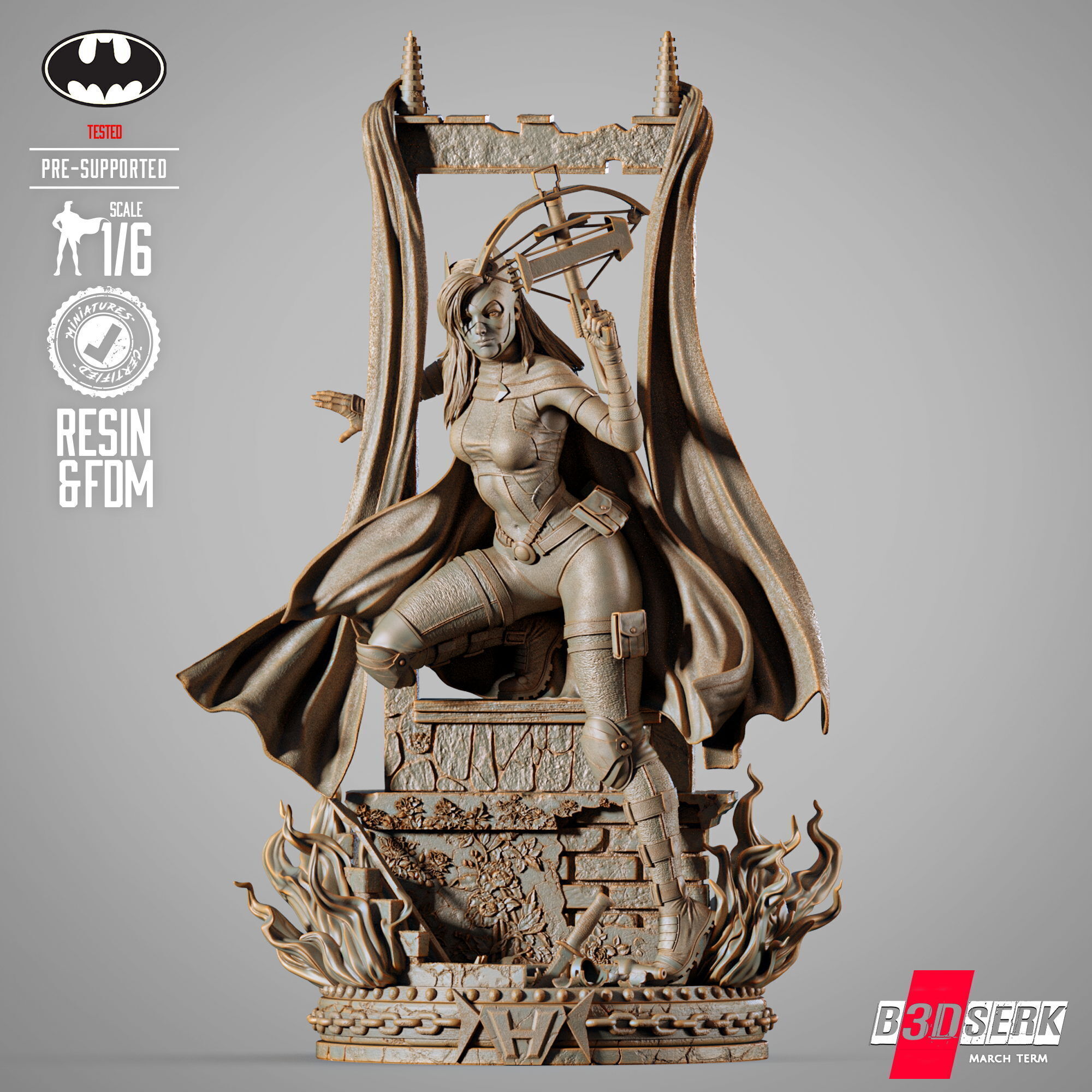 B3DSERK Huntress Sculpture 3D print model_2