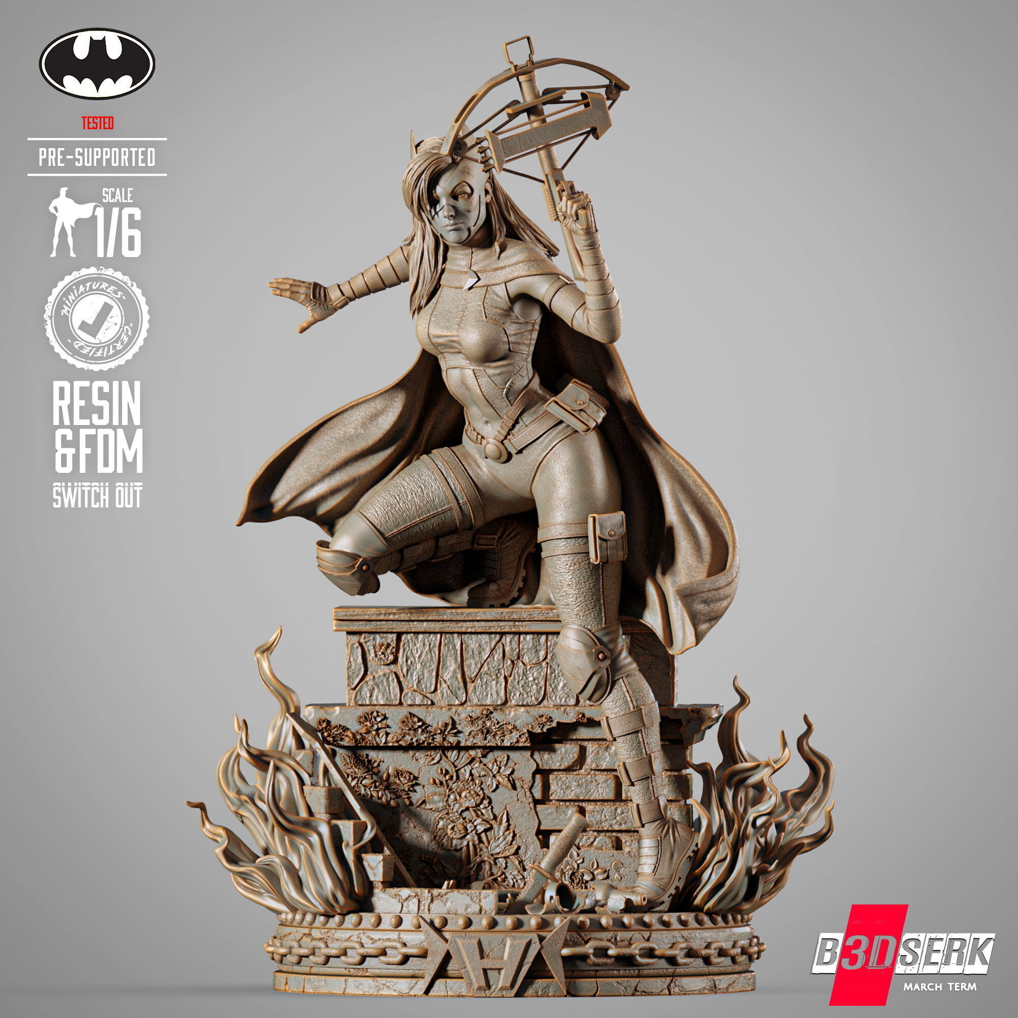 B3DSERK Huntress Sculpture 3D print model_1