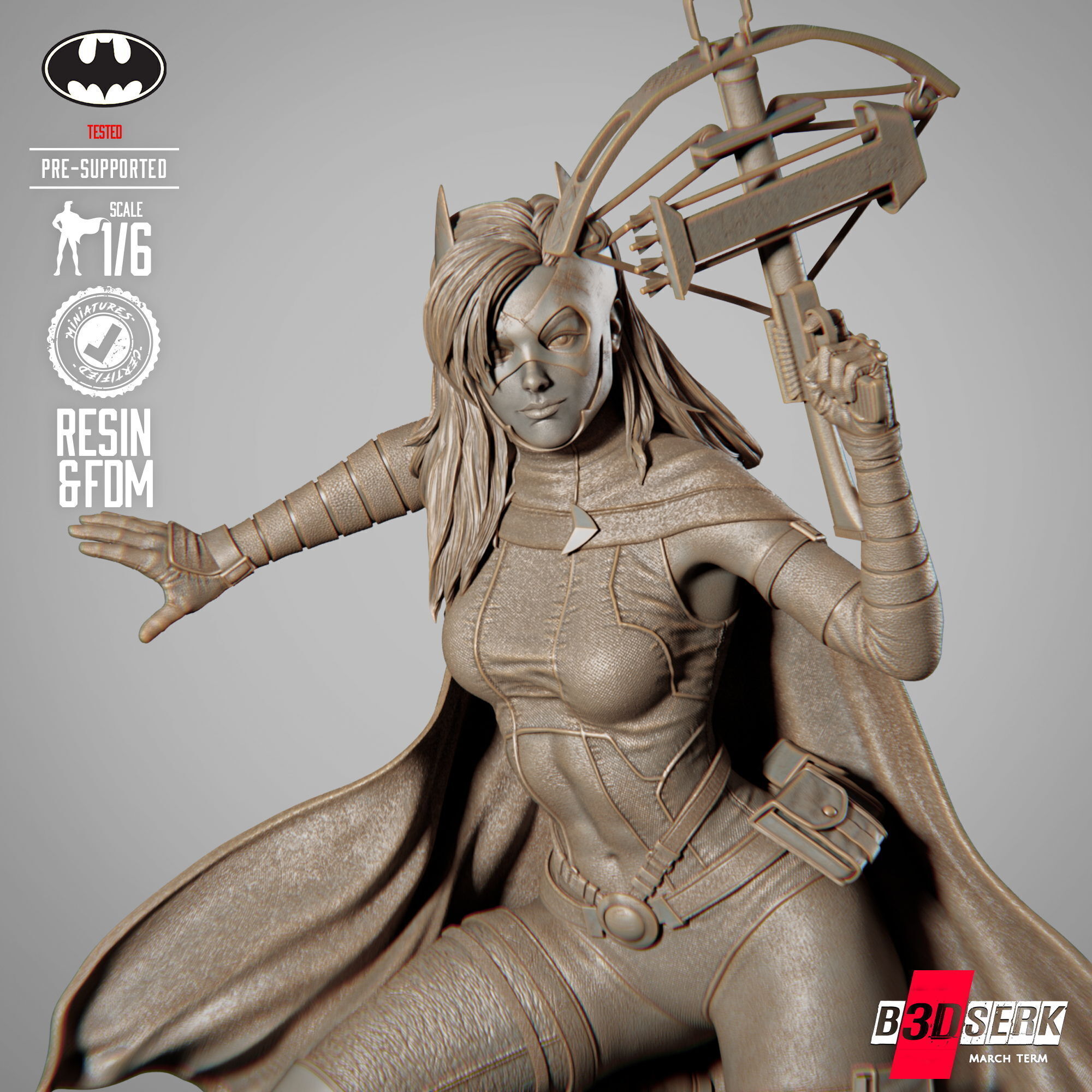 B3DSERK Huntress Sculpture 3D print model_20