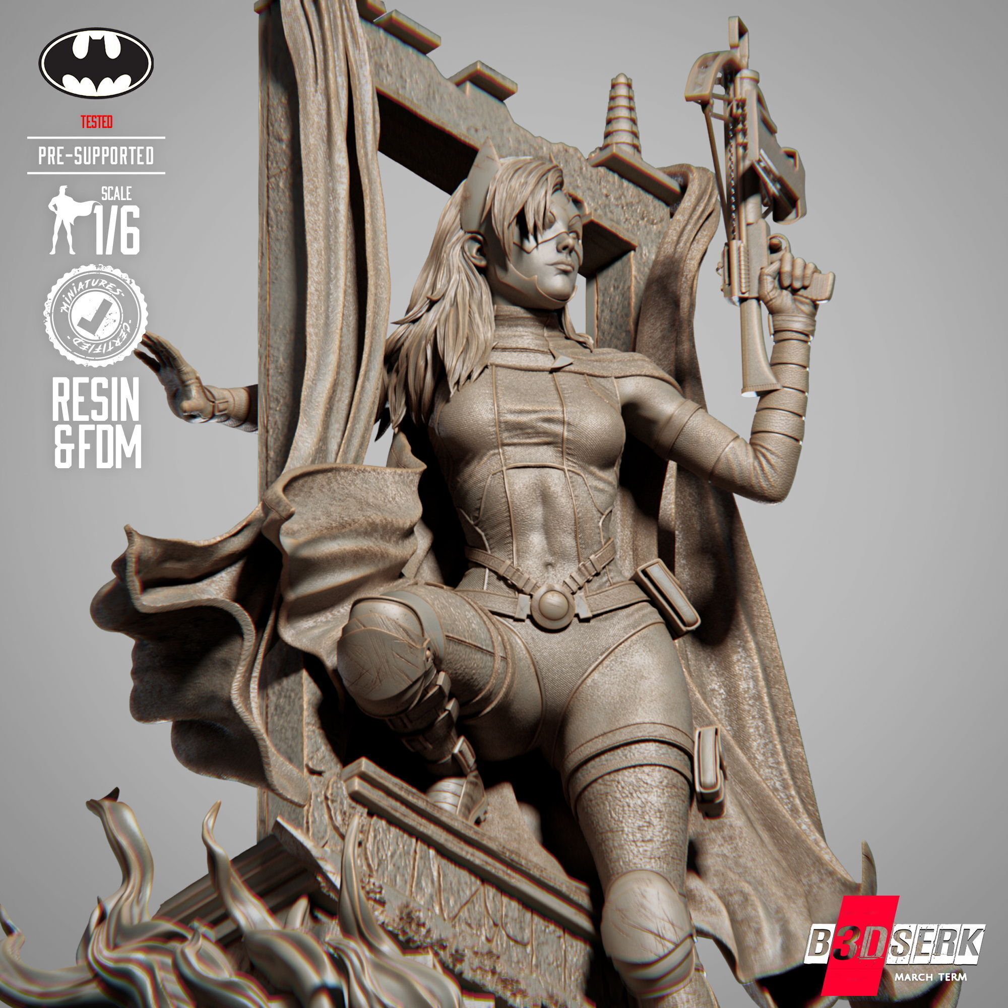 B3DSERK Huntress Sculpture 3D print model_3