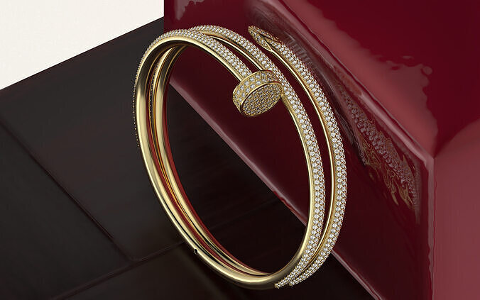Bracelet Juste un Clou de Cartier double all diamond New Lock  3D print model