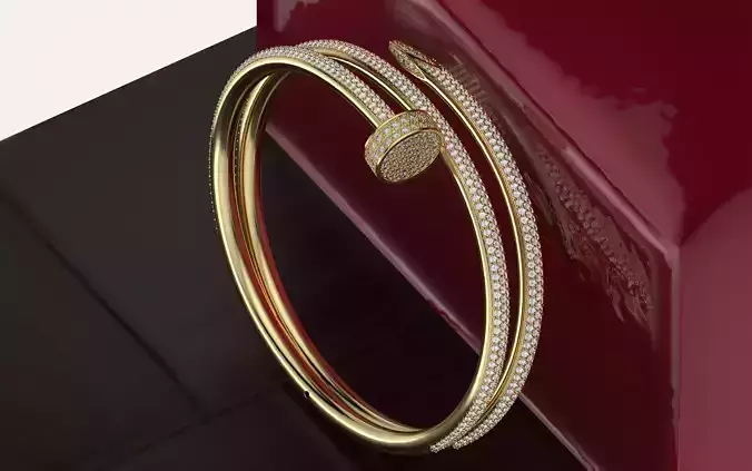 Bracelet Juste un Clou de Cartier double all diamond New Lock  3D print model