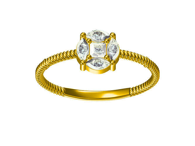 Diamond Ultra light Minimal Women Ring Model 3D print model 3D 3D print model