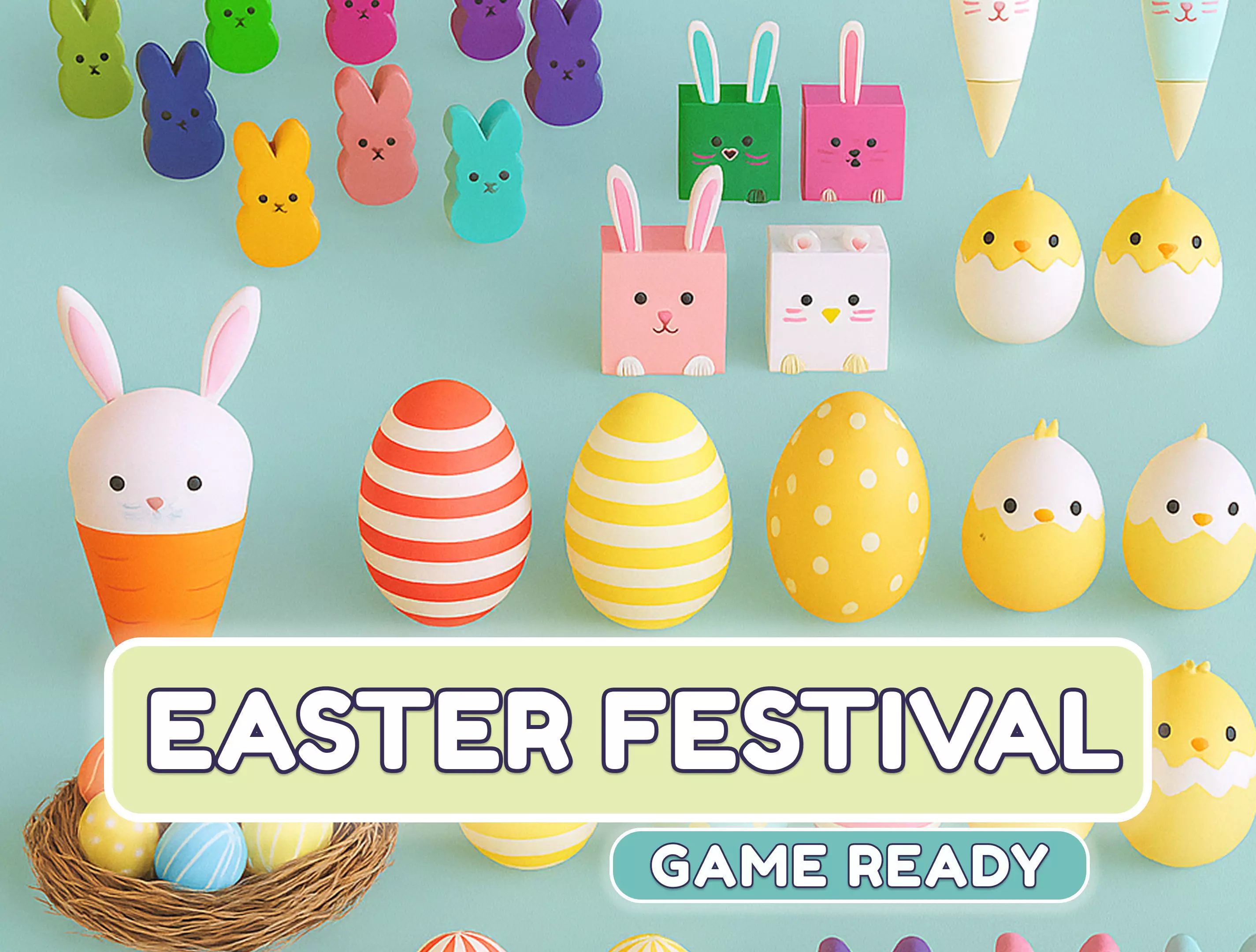 Easter Festival Symbol Pack 01 3D Model Collection_0