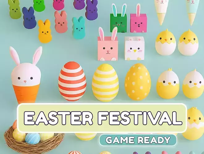 Easter Festival Symbol Pack 01 3D Model Collection