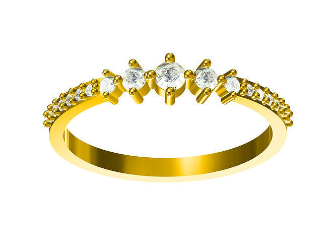 Diamond Ultra light Minimal Women Ring Model  3D print model