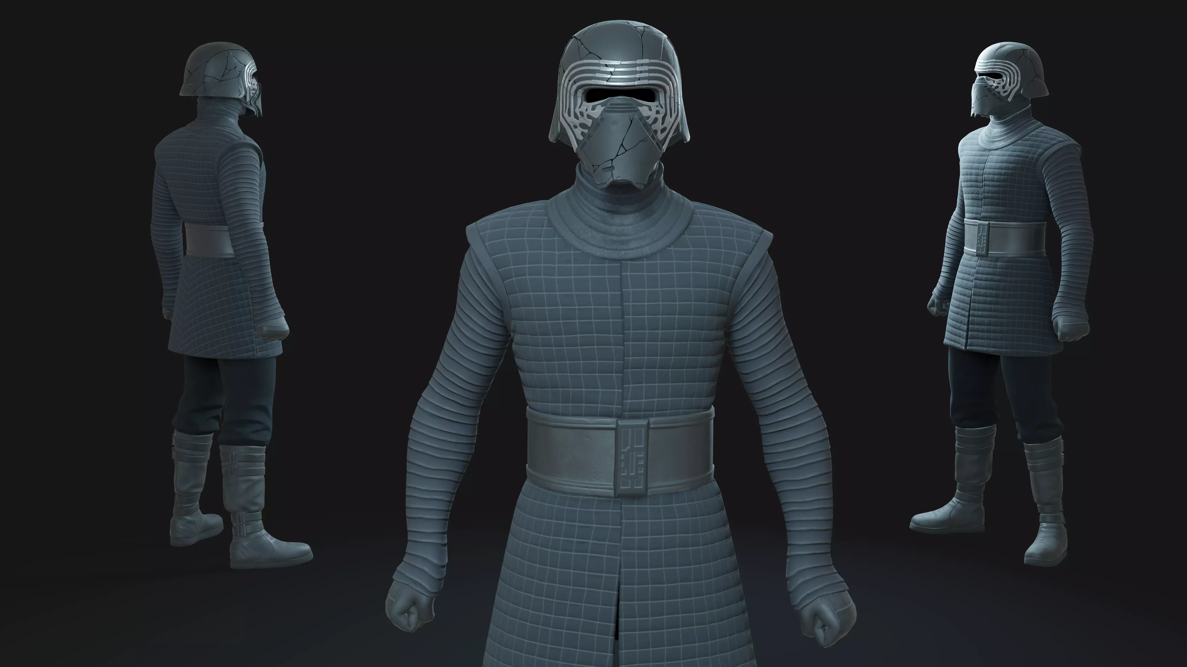 Kylo Ren Animation-Ready Dark Side Warrior Low-poly 3D model