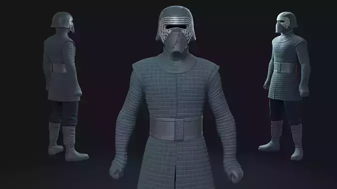 Kylo Ren Animation-Ready Dark Side Warrior Low-poly 3D model