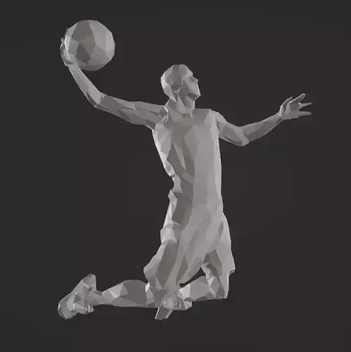  Lowpoly Basket Player Dunk shoot