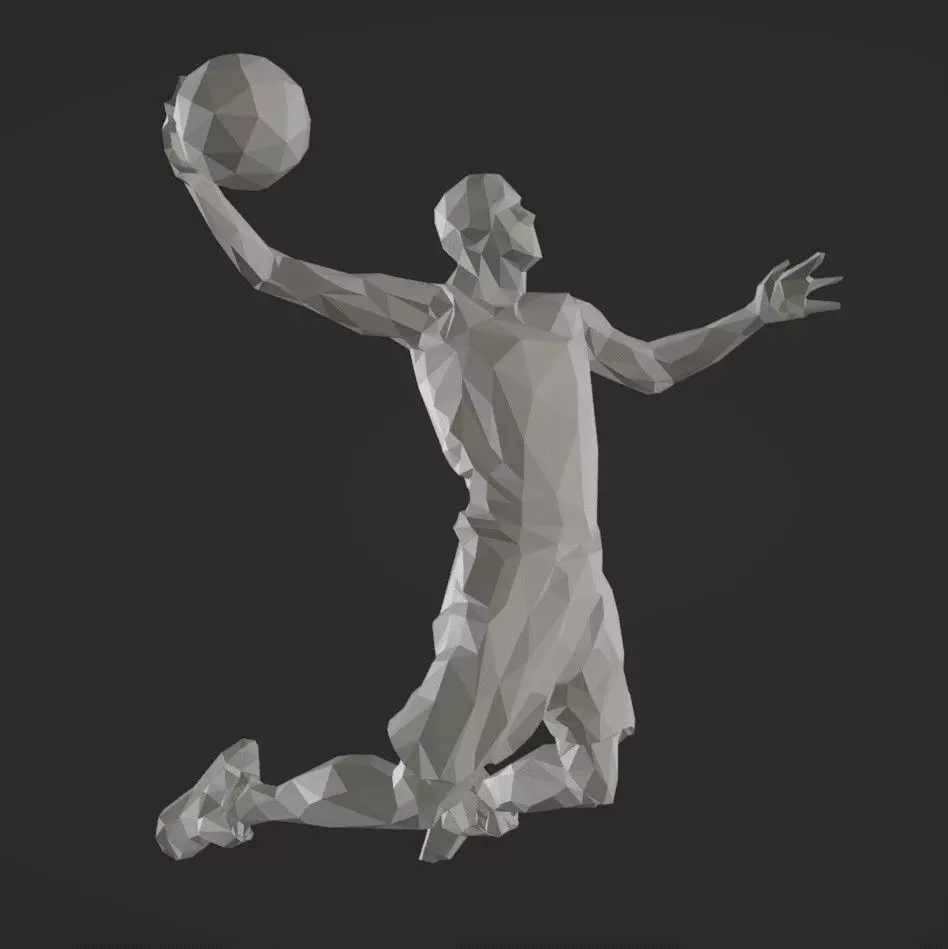 Lowpoly Basket Player Dunk shoot 3D print model