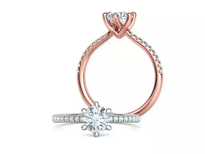 1ct Solitaire Engagement Ring Evelyn Diamond Ring 3dmodel