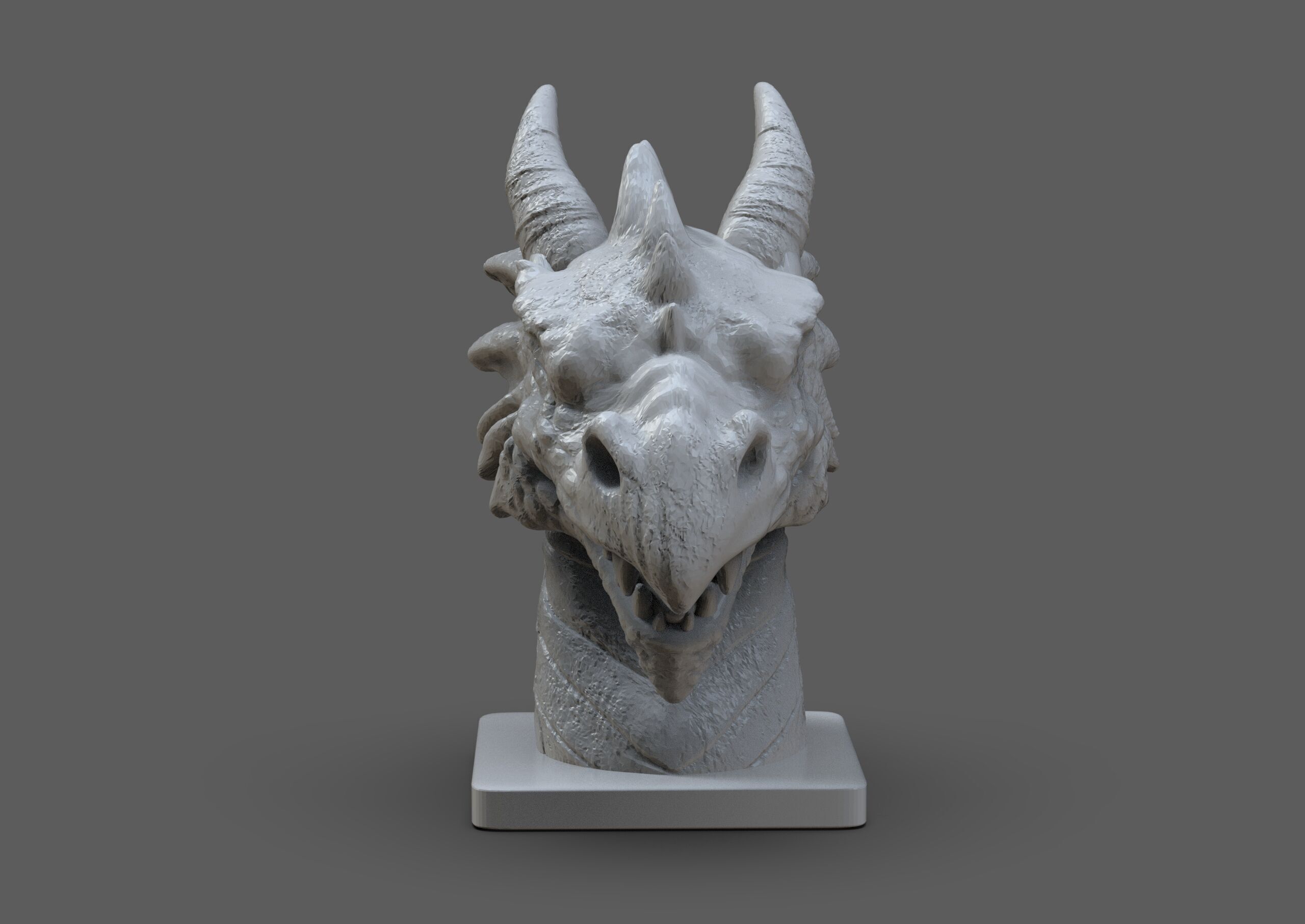 Dragon Head Bust 3D print model_3