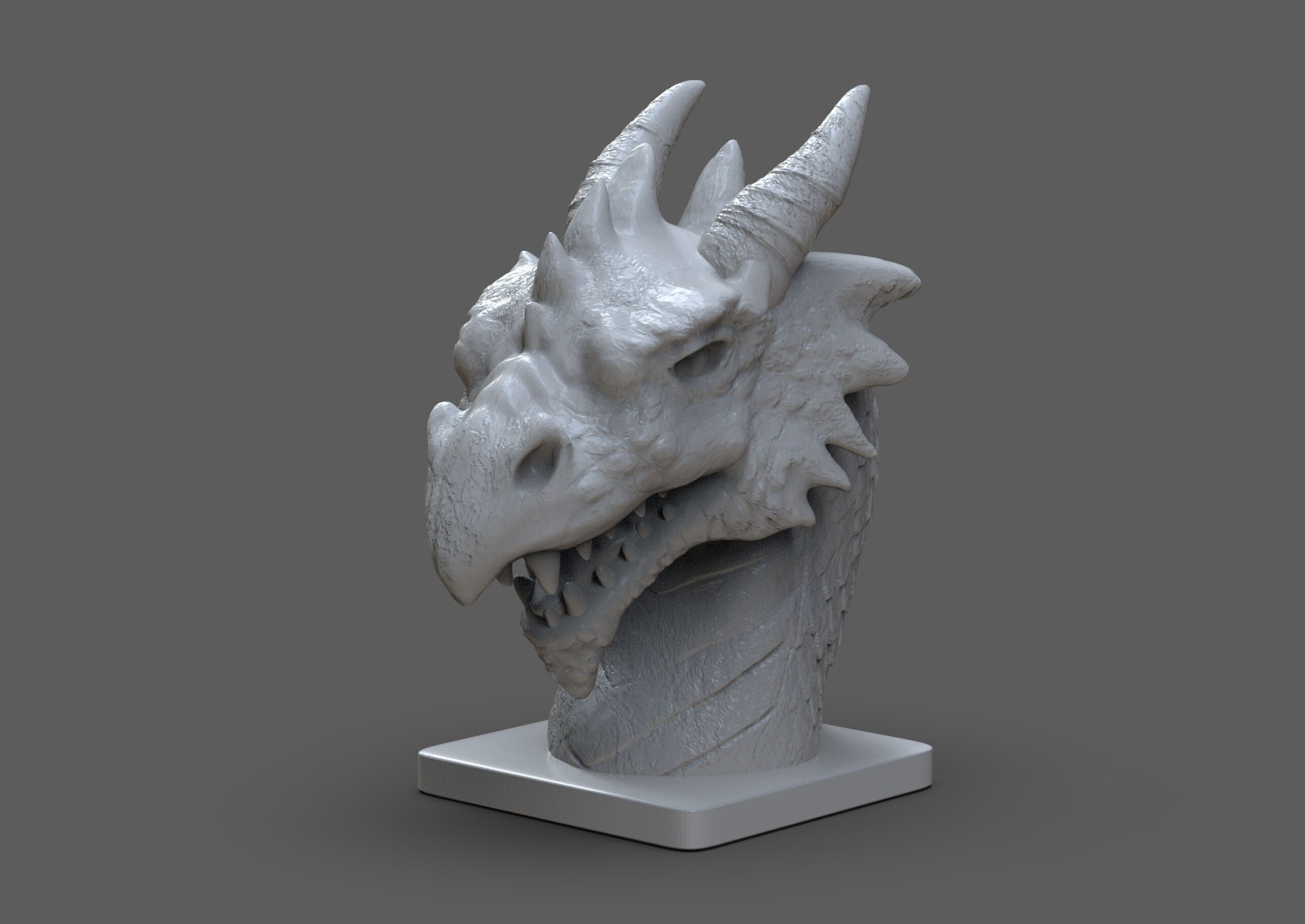 Dragon Head Bust 3D print model_1