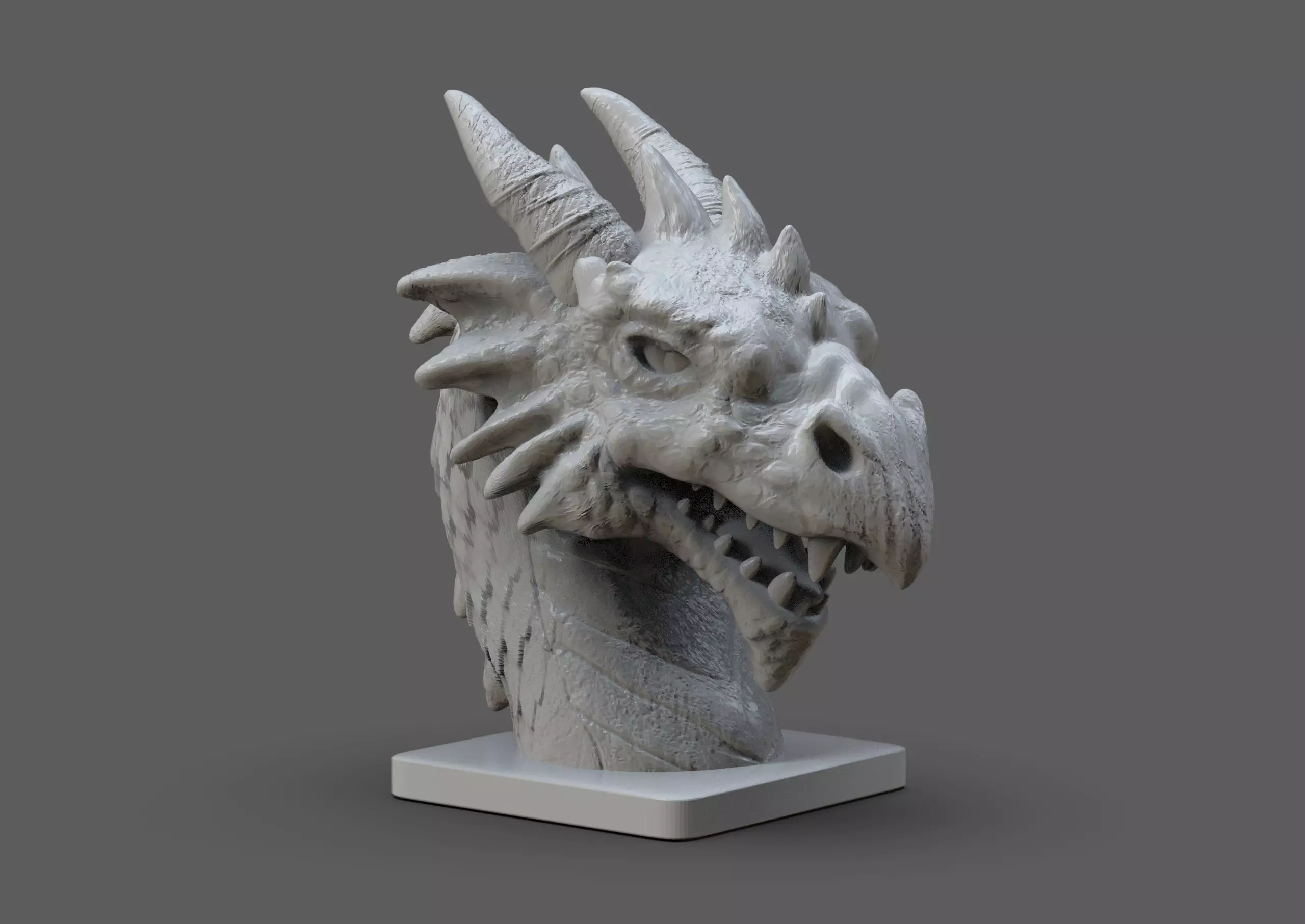 Dragon Head Bust 3D print model_0