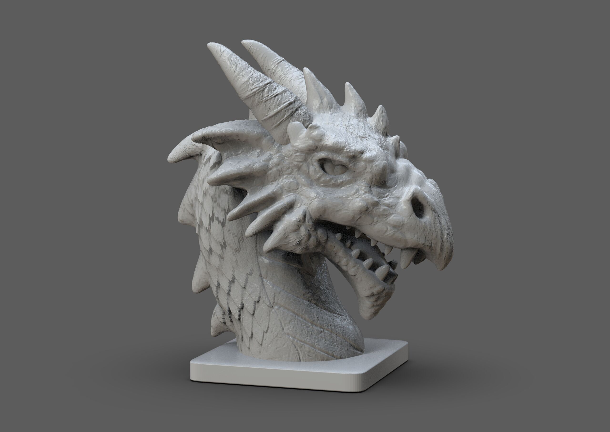 Dragon Head Bust 3D print model_2