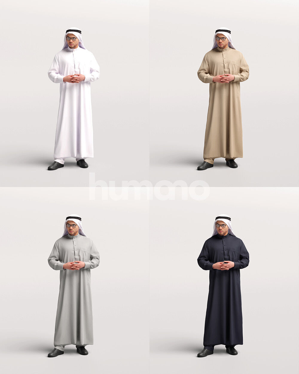 Humano 12-Collection 2405 - UAE QATAR STANDING -12 x 3D models 3D model_25