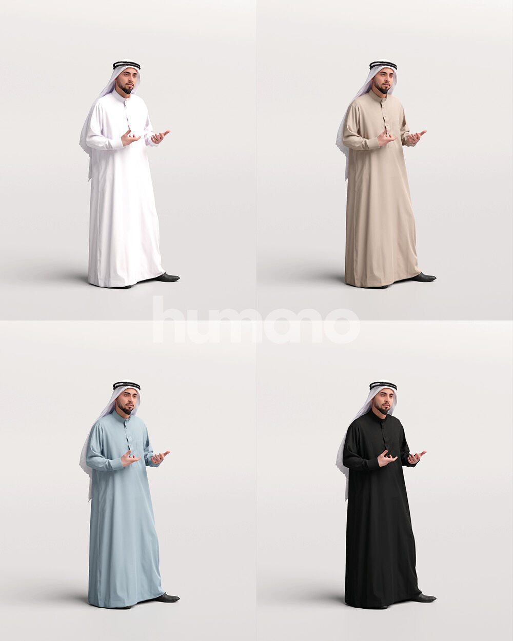 Humano 12-Collection 2405 - UAE QATAR STANDING -12 x 3D models 3D model_16