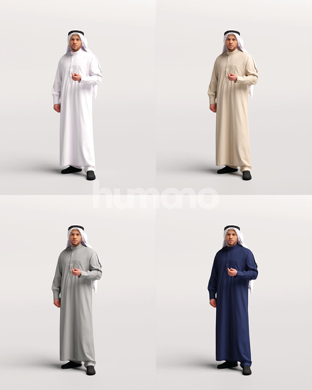 Humano 12-Collection 2405 - UAE QATAR STANDING -12 x 3D models 3D model_15