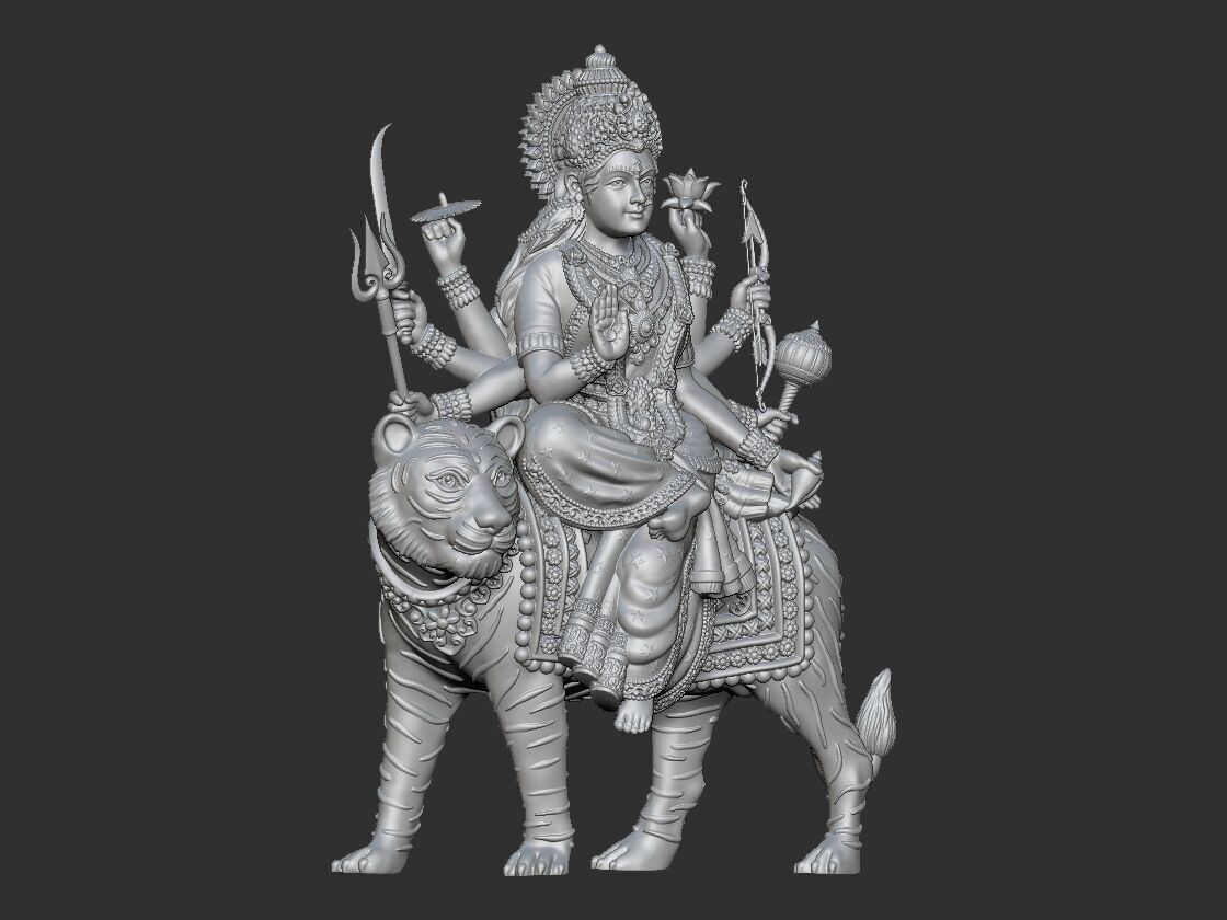 Durga mata  3D print model_1
