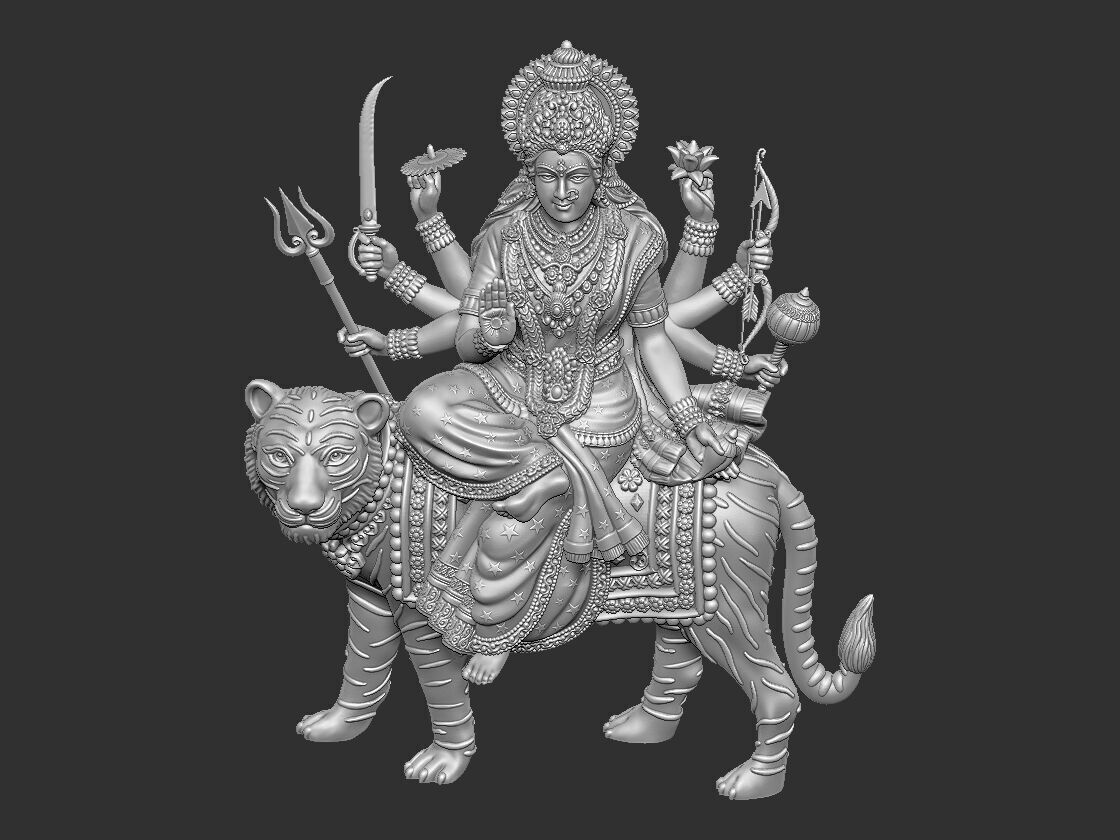 Durga mata  3D print model_11