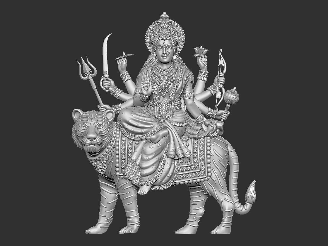 Durga mata  3D print model_5