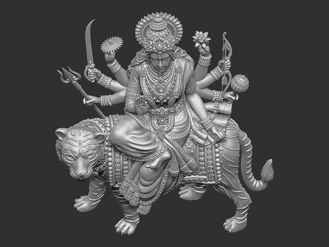 Durga mata  3D print model_6