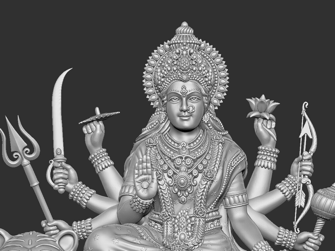 Durga mata  3D print model_15
