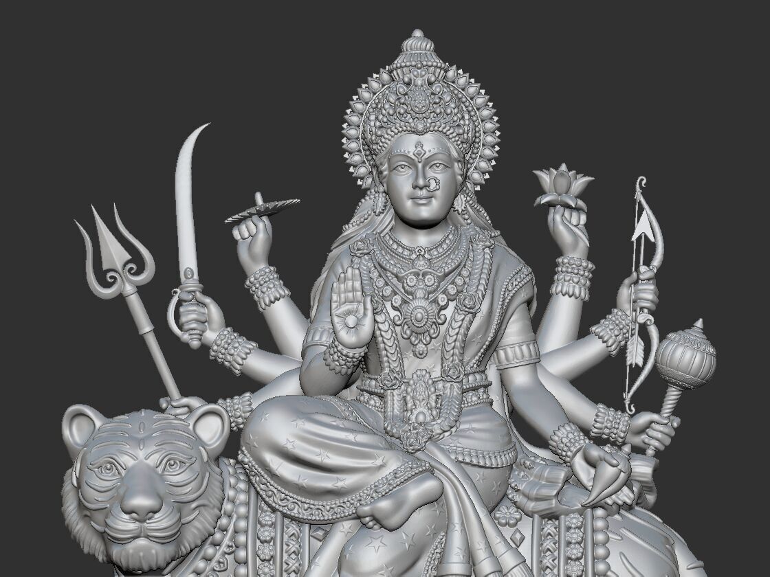 Durga mata  3D print model_8