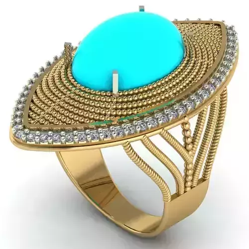 Woman Ring With Stone 3D model
