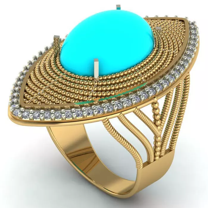 Woman Ring With Stone 3D model_0