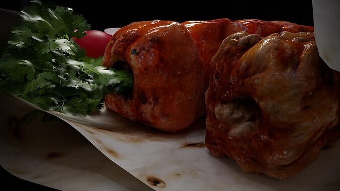 Kebab with lavash 3D model 6