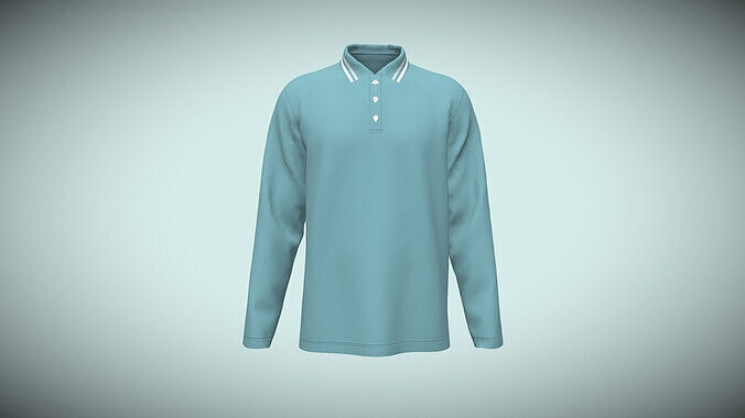 Mens Tripping Collar Polo In Low Poly Low-poly 3D model