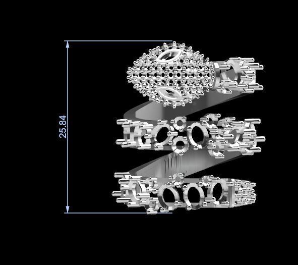 snake ring 3D print model_4