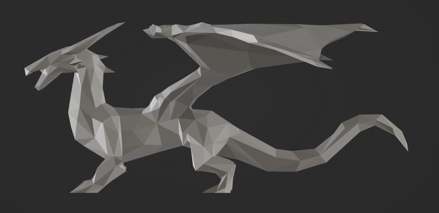 A Printable Lowpoly Dragon 3D print model_5