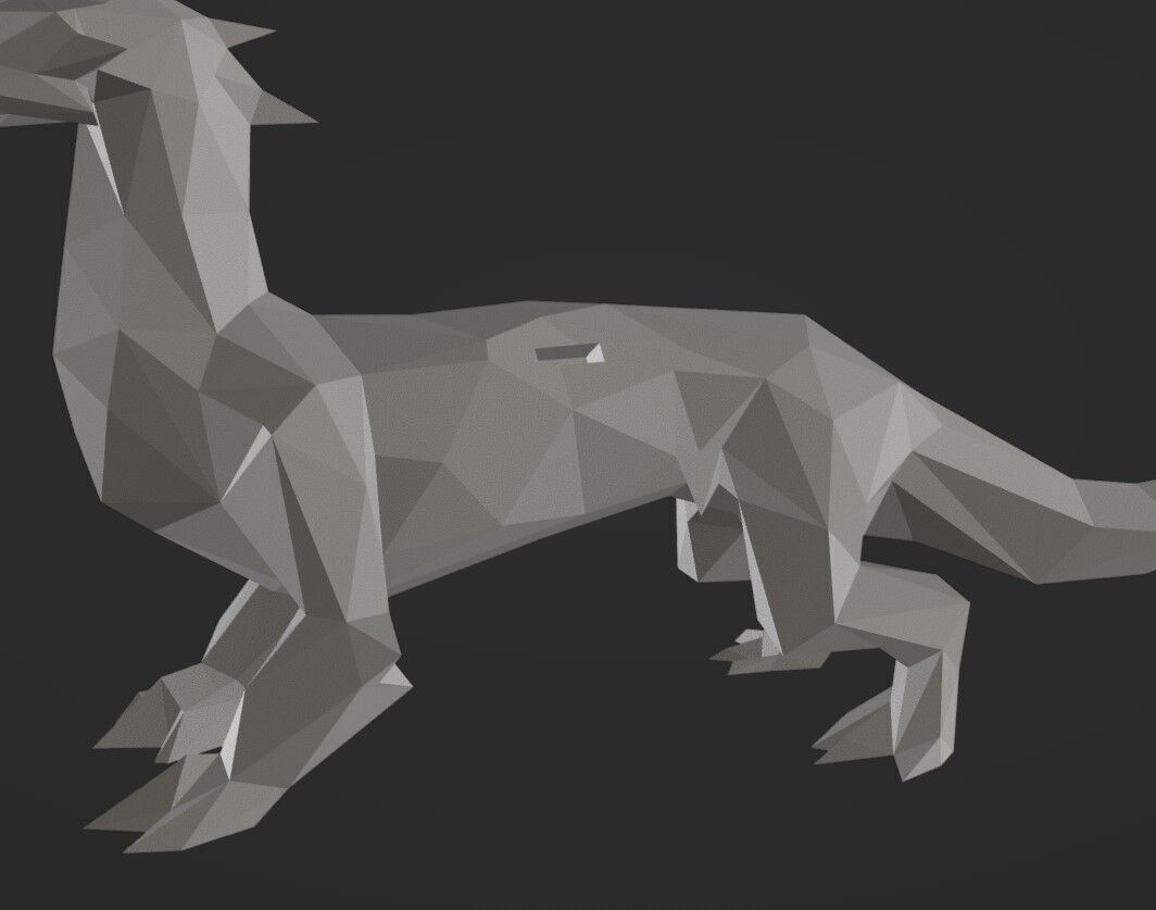 A Printable Lowpoly Dragon 3D print model_7