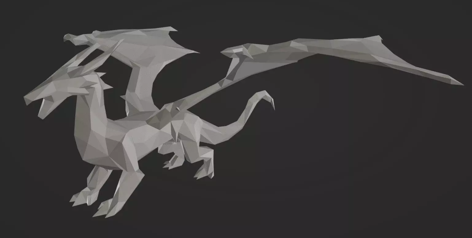 A Printable Lowpoly Dragon 3D print model_0