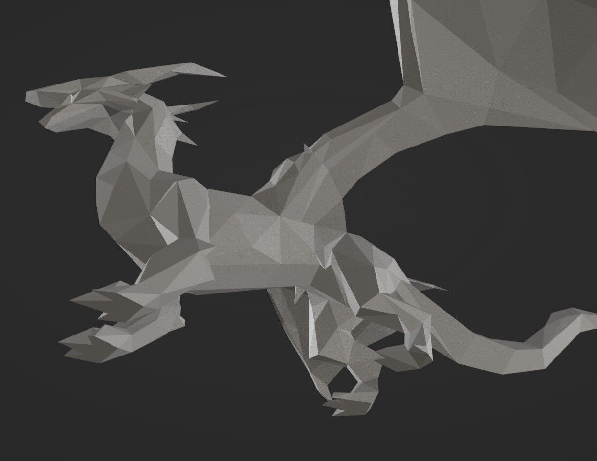 A Printable Lowpoly Dragon 3D print model_2