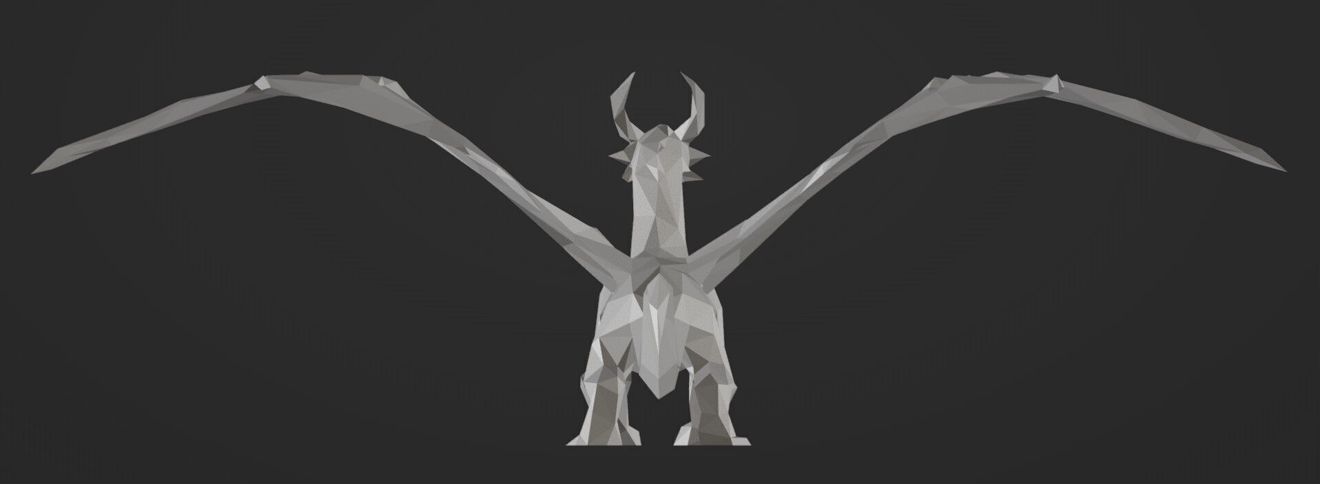 A Printable Lowpoly Dragon 3D print model_3