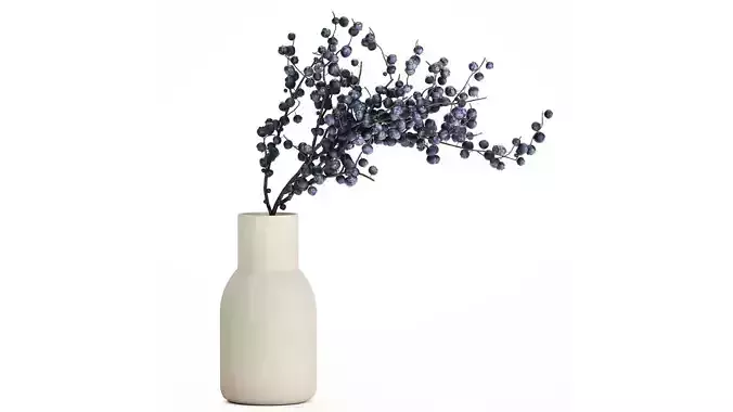 Flower Bouquet Branches Blueberries Blueberry 540 3D model