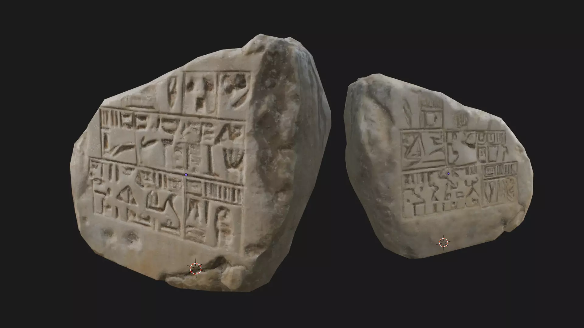 Ancient Carved Stone Game-Ready Low-poly 3D model_0