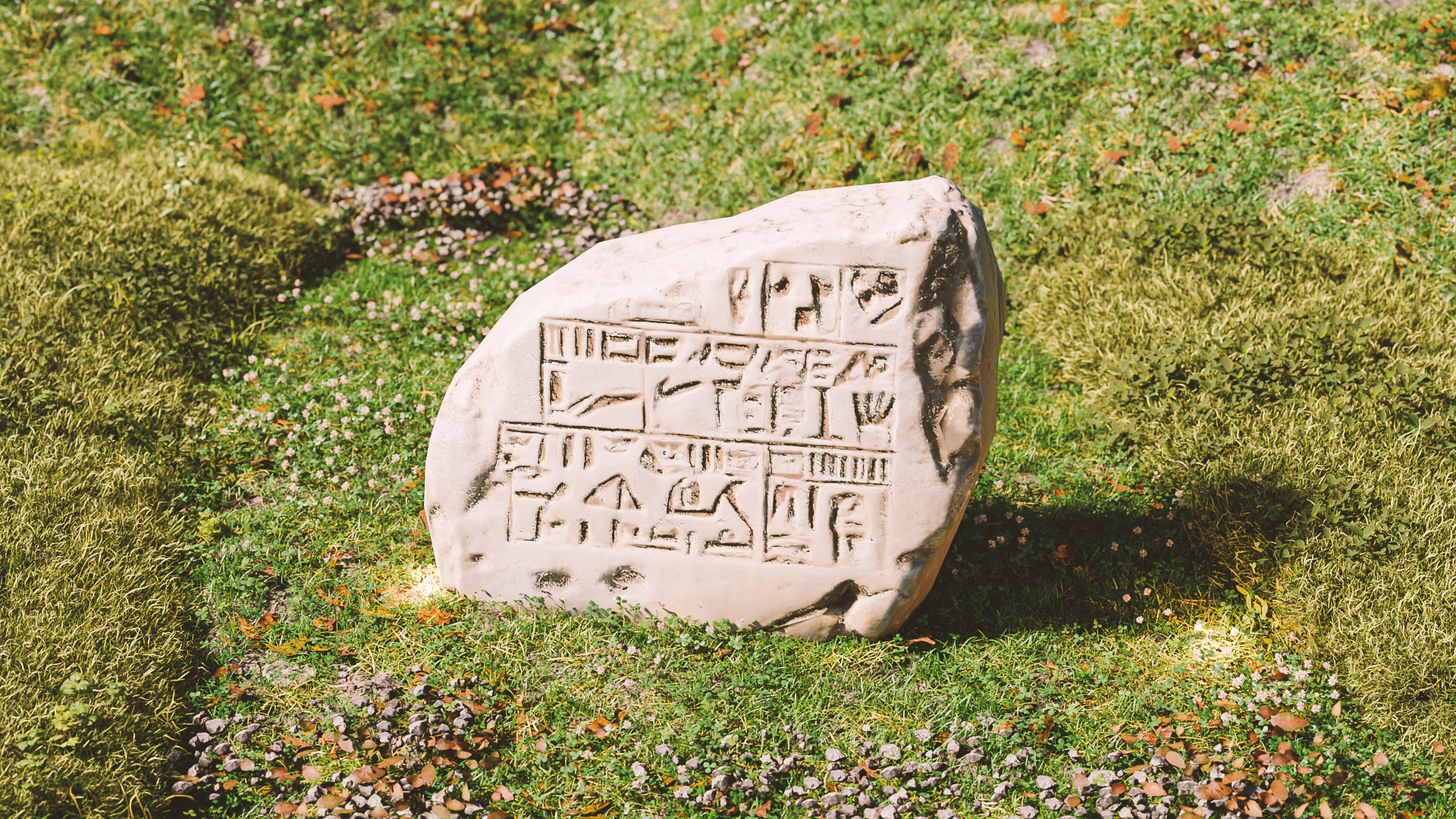 Ancient Carved Stone Game-Ready Low-poly 3D model_2